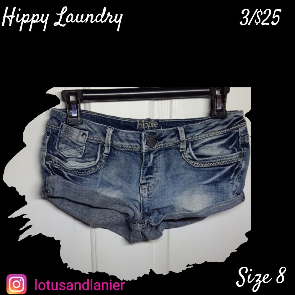 Hippy Laundry Denim Shorts Sz 7  3/$25